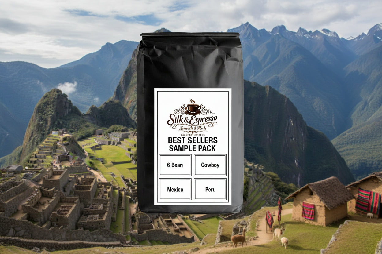 Best Sellers Sample Pack: 6Bean, Cowboy, Breakfast, Peru, Mexico, Bali